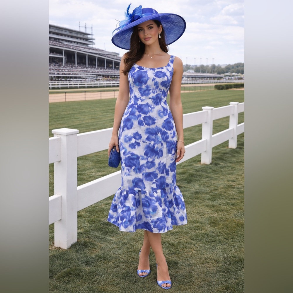 NWT Sachin & Babi Laura Dress – Size 14 – Azure Watercolor Floral